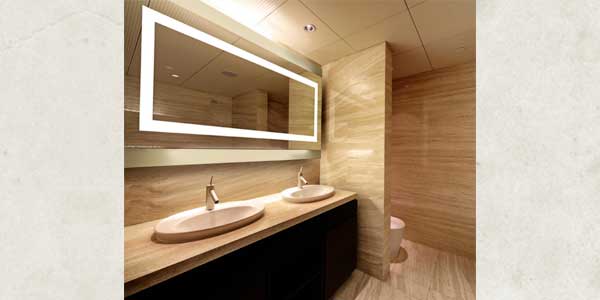 JESCO Back-Lit Mirrors:  Illuminated With LEDs or T5 Fluorescents Available in Three Sizes and Two Styles