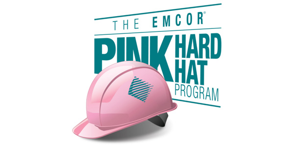 Emcor Group, Inc. Employees Form Giant Pink Hard Hat Ribbons --- Thousands More Wear Pink Hard Hats at Job Sites Nationally