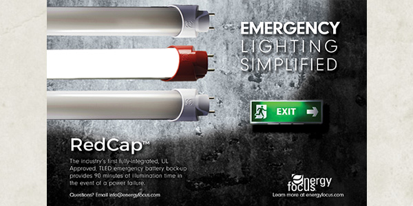 Energy Focus Launches the RedCap: The First UL-Approved Integrated Emergency Lighting System