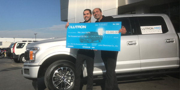 Lutron Announces Winner of Ford F-150 Truck and $10,000 Cash Prize