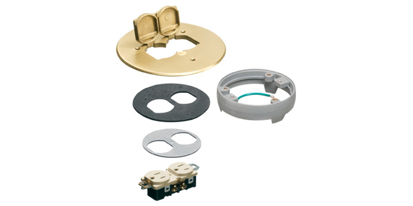 Arlington's New Cover Kit with Leveling Ring for Concrete Floor Boxes