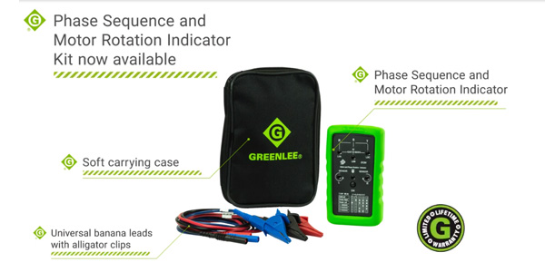 Emerson Adds Greenlee Phase Sequence and Motor Rotation Indicator to its Test & Measurement Lineup