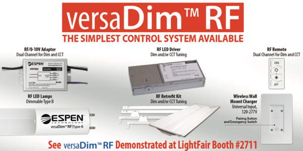 Espen Technology Offers The Simplest Wireless Control System Available: versaDim RF 