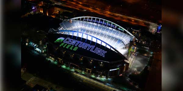 The Seattle Seahawks and CenturyLink Field Shine Bright from the Rooftop