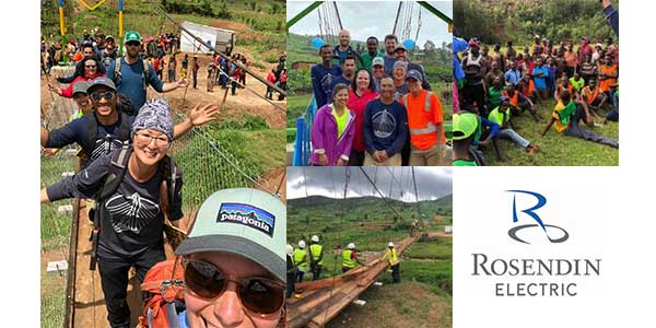 Rosendin Volunteer Team Builds 161 Foot Suspension Bridge in Rwanda