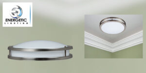 Energetic Lighting’s New and Improved 14” Double Ring Brushed Nickel Flushmount